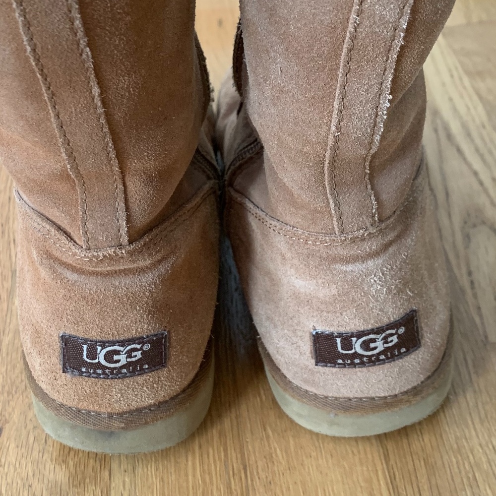 UGG Sunset Tall Boots Side Zip Chestnut - Picture 9 of 14